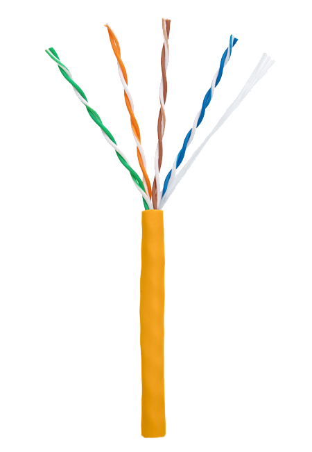 Кабель UTP 4PR 24AWG CAT5e Netlan, LSZH, оранжевый, 305 м