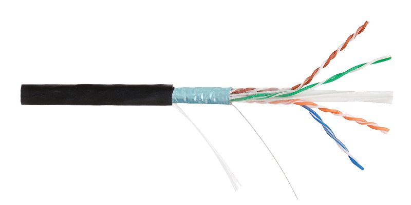 Кабель FTP 4PR 23AWG CAT6 Nikolan, наружный, 305 м