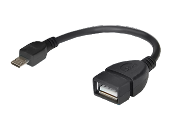 Шнур OTG USB A(гнездо) - Micro 5pin USB B(штекер) Rexant, черный, 0.15 м