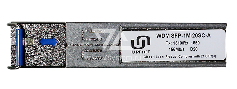 Модуль SFP 1M-20SC-A UpNet, 100Base-FX, WDM, 1310/1550, 20 км, SC