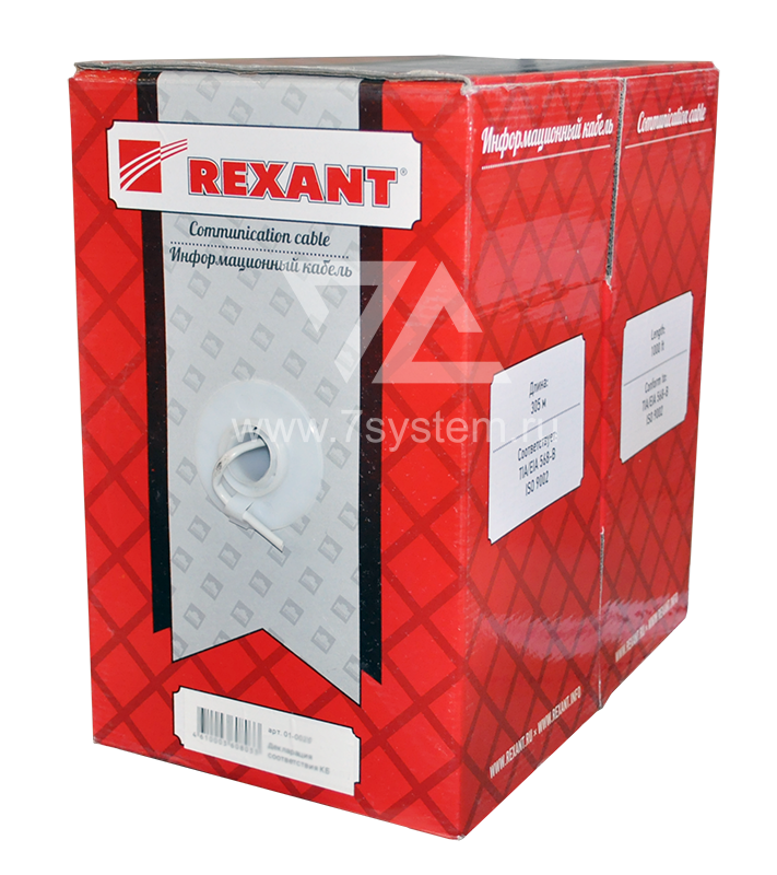 Кабель UTP 2PR 24AWG CAT5e Rexant, наружный, 305 м
