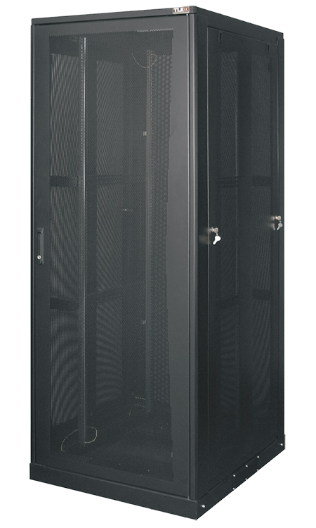 Шкаф напольный серверный 19" 24U (1309 x 600 х 1000) дверь стекл./стенки мет. перф. TLK