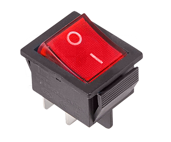 Выключатель SC-767 красный с подсветкой (4с) (IRS-201-1)