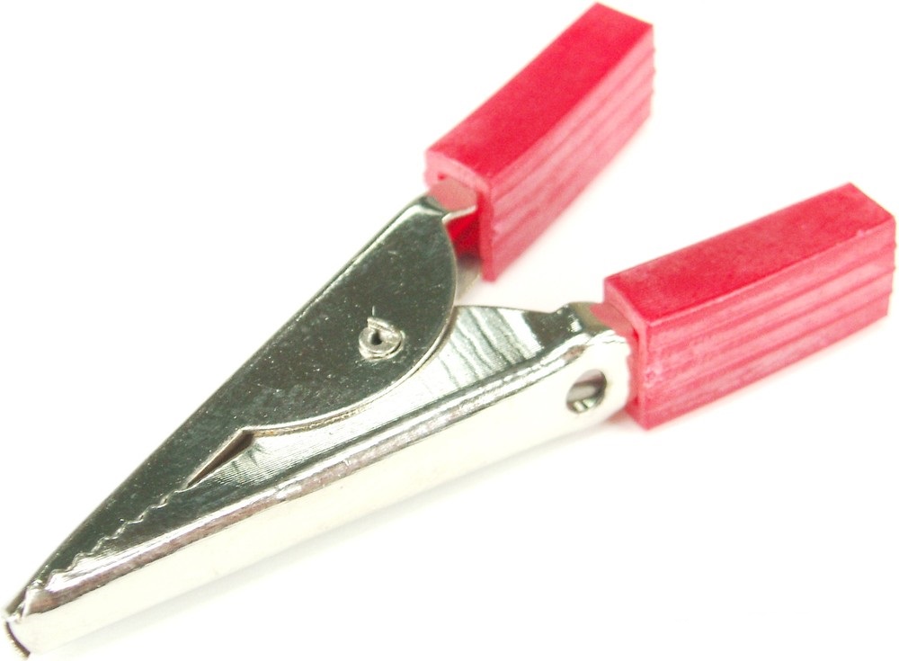 Зажим "крокодил" Rexant, 52 мм, красный/черный