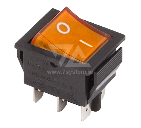 Выключатель SC-767 желтый с подсветкой (6с)