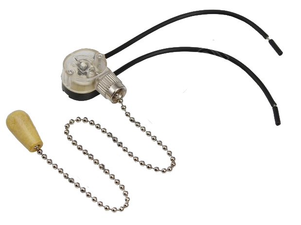 Выключатель для настенного светильника c проводом и деревянным наконечником SILVER Rexant, 270 мм