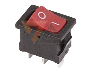 Выключатель клавишный красный 250V 6A (3c) On-On Mini (RWB-202, SC-768)