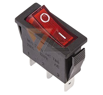 Выключатель клавишный красный с подсветкой  250V 15A (3c) On-Off (RWB-404, SC-791, IRS-101-1C)