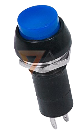 Выключатель-кнопка 250V 1А (2с) ON-OFF, синяя (PBS-11A)