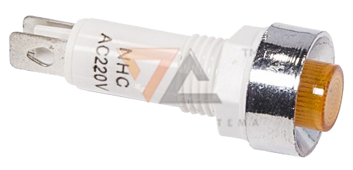 Индикатор 10 мм 220 V с отражателем, желтый (RWE-209)