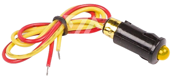 Индикатор 8 мм 12 V малый, с проводом, желтый LED (WL-04)