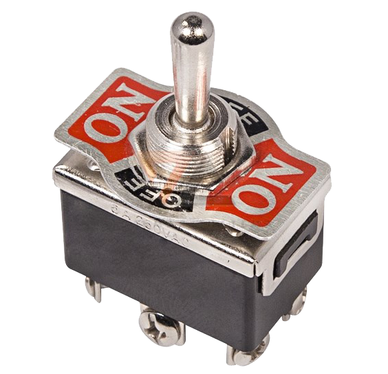 Тумблер двухполюсный 250V 6А (6c) ON-OFF-ON (KN-213)