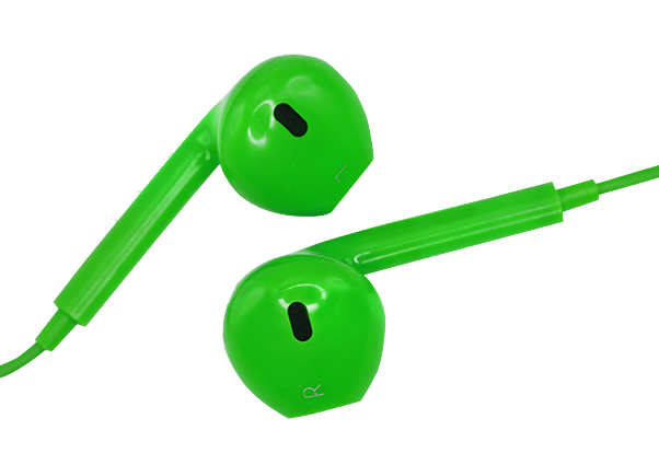 Наушники с микрофоном зеленые