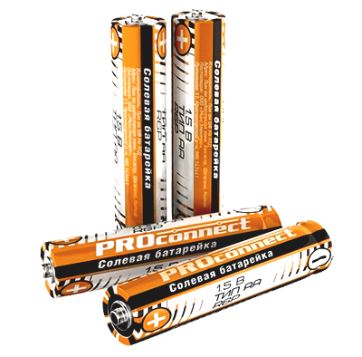 Элемент питания солевой R6P (AA) Proconnect, 4 шт/упак