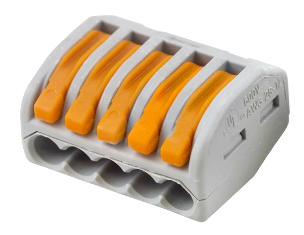 Клемма 5-проводная многоразовая 0, 08-2, 5/4 мм²  WAGO, 40 шт/упак