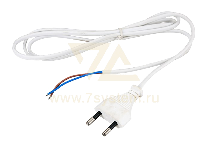 Шнур сетевой без розетки Rexant, белый, 1.8 м