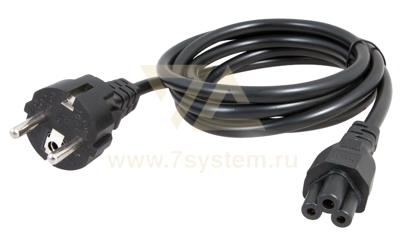 Шнур сетевой Евро 3 х 0.75 мм PVC Rexant, для ноутбука, 1.8 м