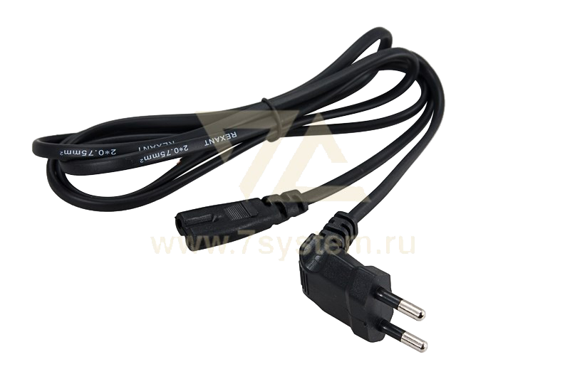 Шнур сетевой угловая вилка Rexant, черный, 1.5 м