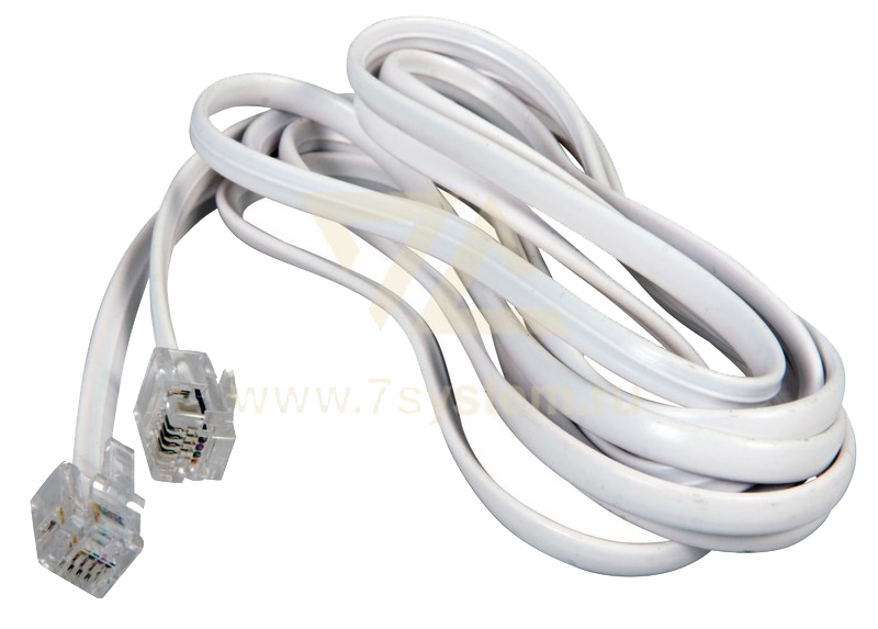 Шнур телефонный 2 м Rexant, белый