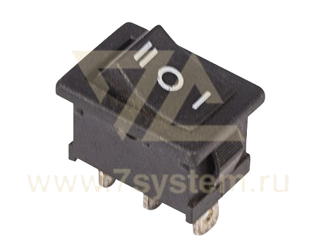 Выключатель клавишный черный с нейтралью 250V 6A (3c) On-Off-On Mini (RWB-205, SC-768)