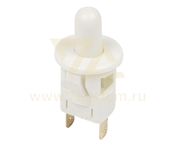 Выключатель-кнопка мебельная 250V 2.5А (2с) ON-OFF, б/фикс, белая (PBS-19С2)