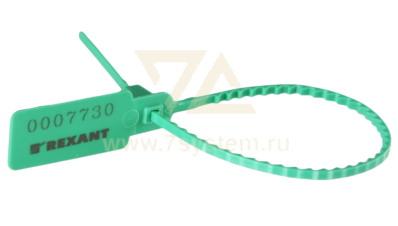 Пломба пластиковая номерная Rexant, 255 мм, зеленая