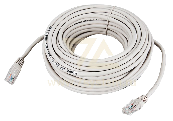 Патчкорд UTP 15 м Rexant, CAT5е, серый, литой