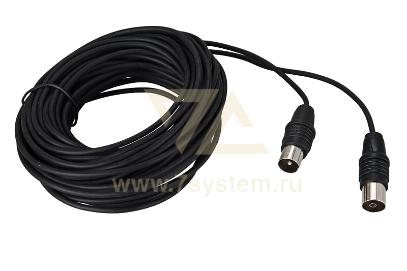 Шнур ТВ(штекер) - ТВ(гнездо) Rexant, черный, 3 м