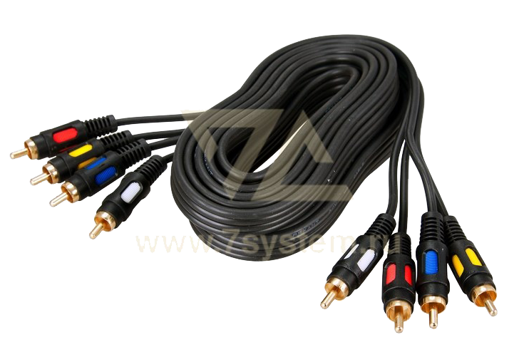 Шнур 4 RCA - 4 RCA 3.5 мм GOLD Rexant, премиум, 1.5 м