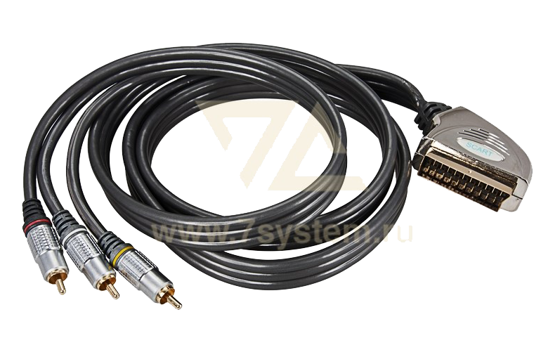 Шнур SCART - 3 RCA Component PRO-class Rexant, премиум, 1.5 м