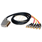 Шнур SCART - 6 RCA GOLD металл Rexant, премиум, 1.5 м - 