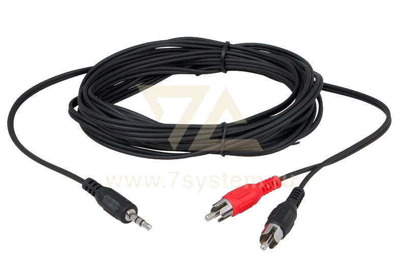 Шнур TRS 3.5 мм - 2 RCA SILVER Rexant, 5 м