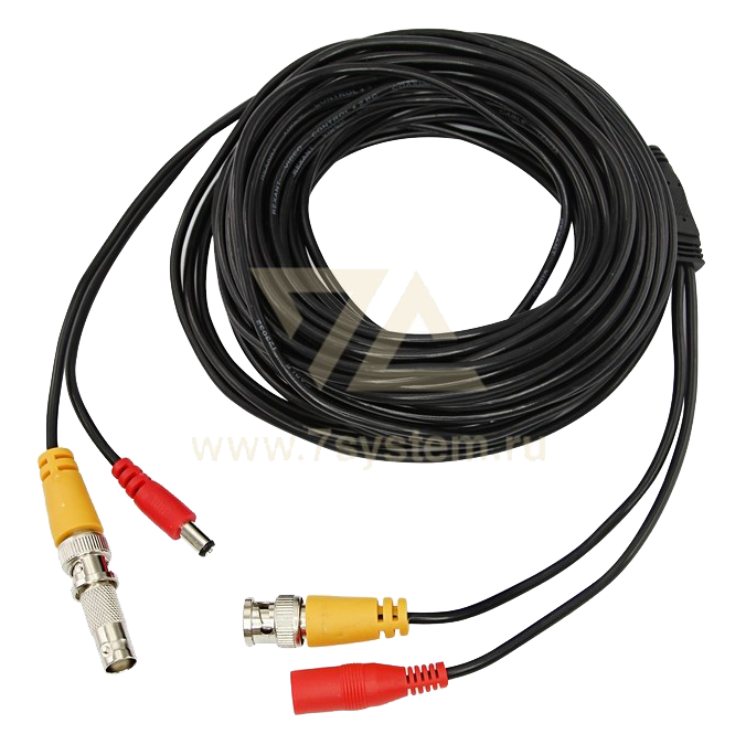 Шнур соединительный для систем видеонаблюдения BNC+питание Rexant, 60 м