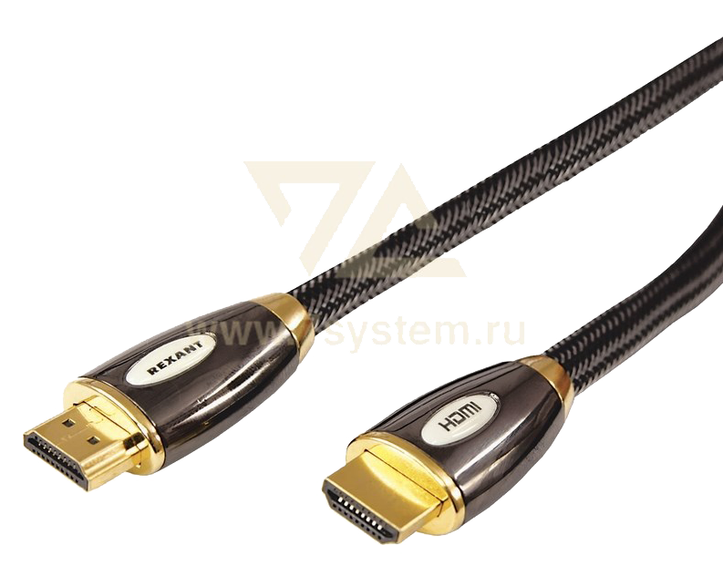 Шнур Luxury HDMI - HDMI GOLD Rexant, 2 фильтра, в блистере, 1.5 м