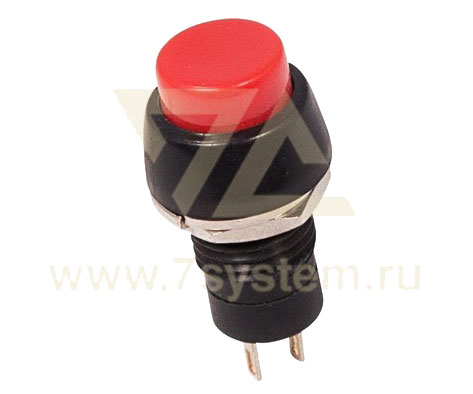 Выключатель-кнопка 250V 1А (2с) ON-OFF, красная Micro (PBS-20А)