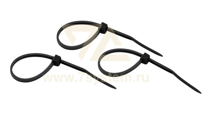 Хомут 100 мм x 2.5 мм Rexant, черный, 25 шт