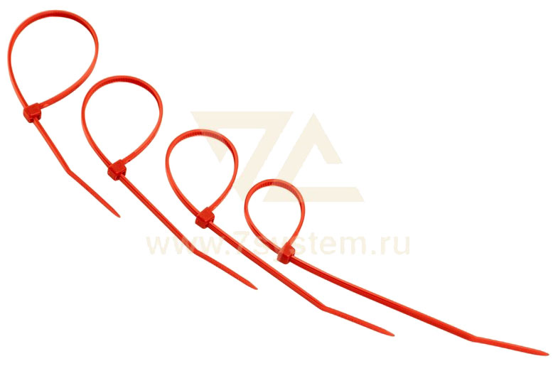 Хомут 150 мм x 2, 5 мм Rexant, красный, 25 шт