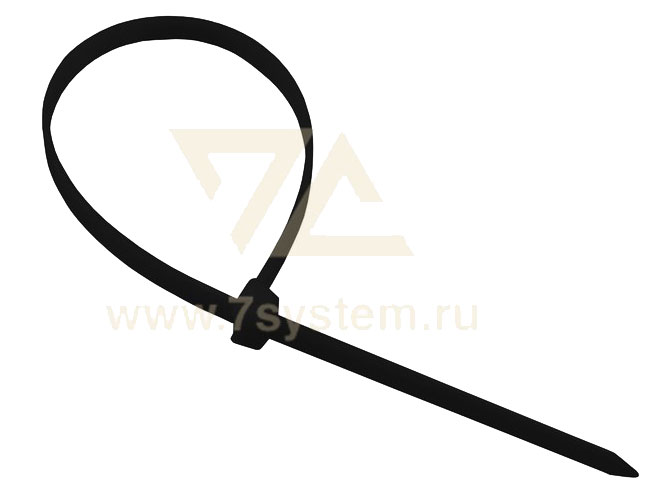 Хомут 200 мм x 2, 5 мм Rexant, черный, 100 шт