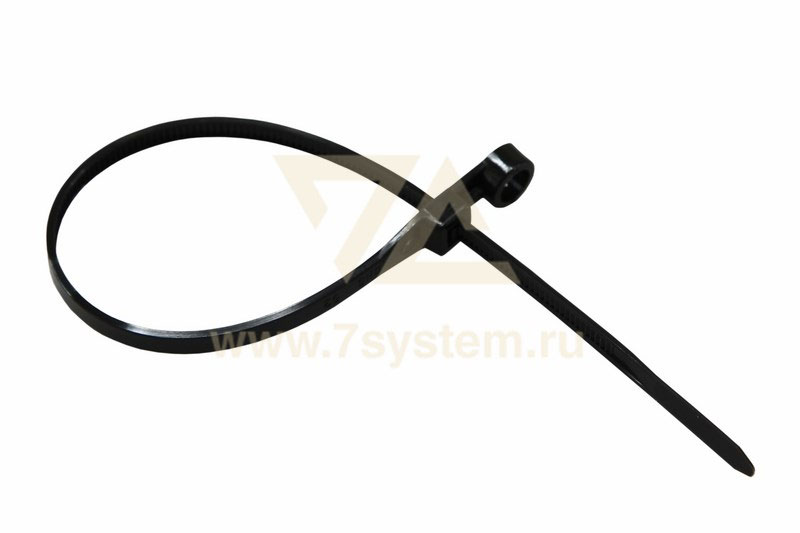 Хомут 200 мм x 4, 3 мм под винт, Rexant, черный, 100 шт