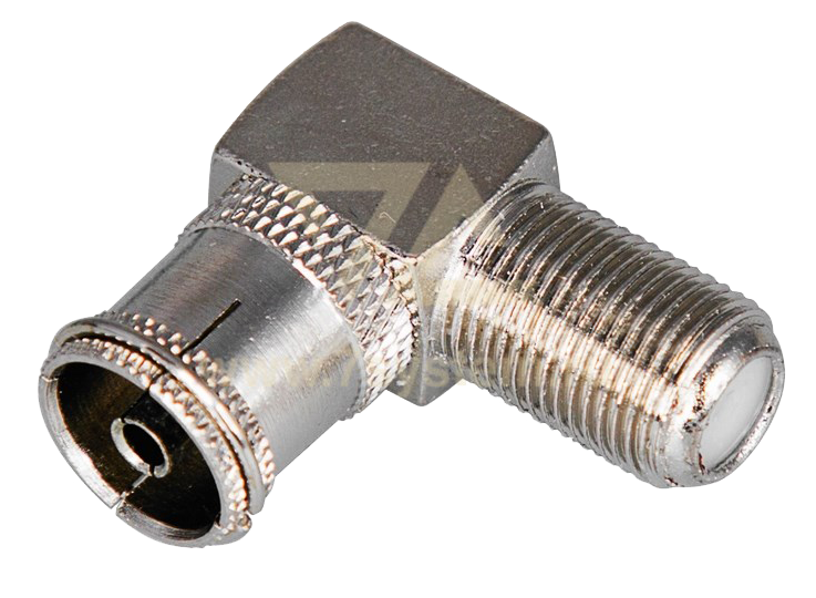 Переходник F(гнездо) - ТВ(гнездо) угловой Rexant, 50 шт/упак