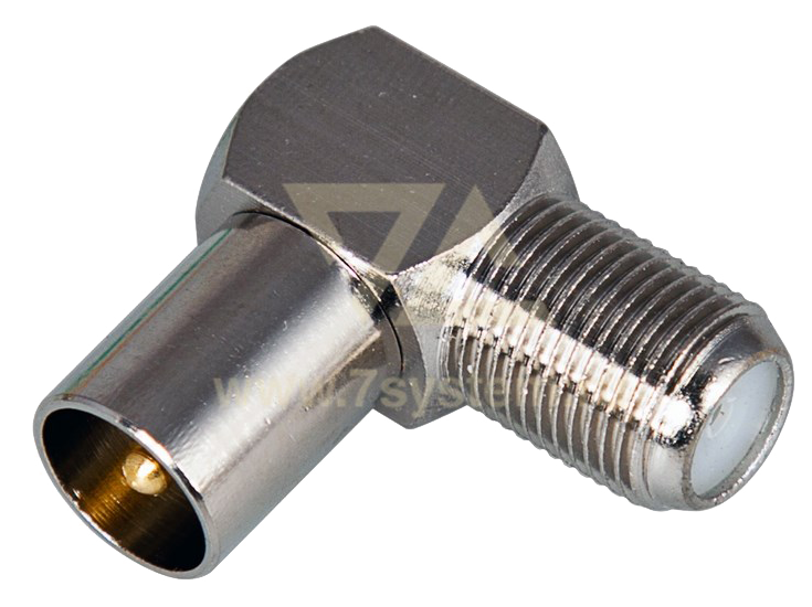 Переходник F(гнездо) - ТВ(штекер) угловой Rexant, 50 шт/упак