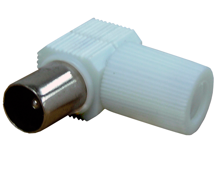 Разъем ТВ(штекер) зажимной на RG6 1161 RTM пластиковый, угловой, 100 шт/упак