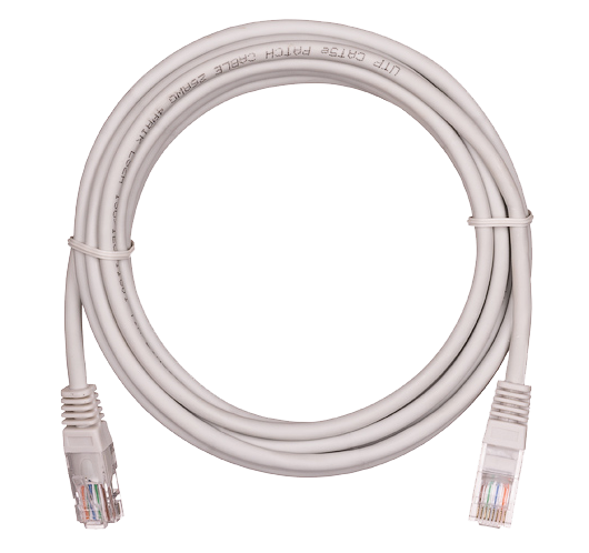Патчкорд UTP 3 м Netlan, CAT5е, серый, литой