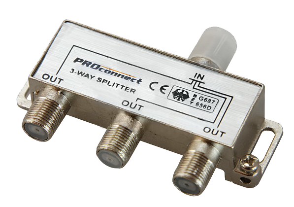 Делитель спутниковый на 3 3-WAY SAT Splitter Proconnect