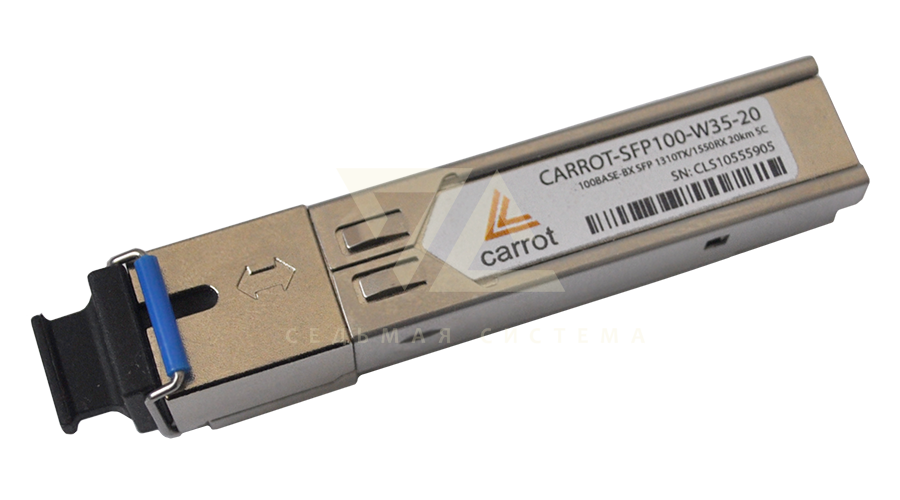 Модуль SFP Carrot, 1000Base-BX, WDM, 1310/1550, 20 км, SC, DDM