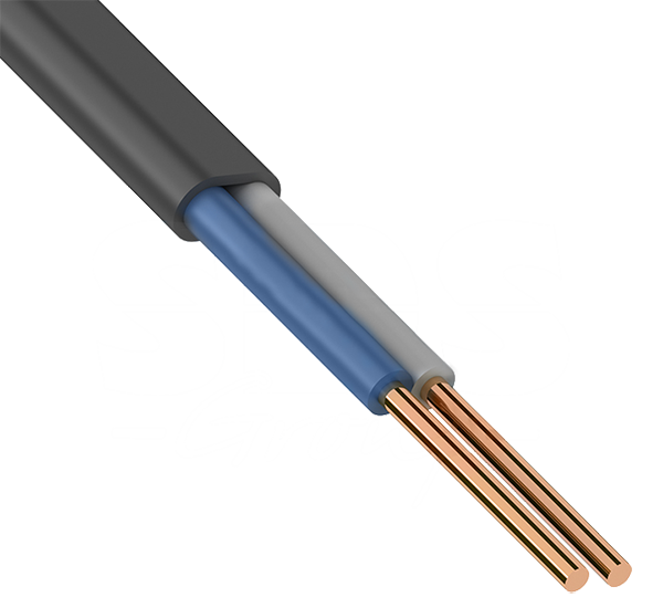 Кабель силовой ВВГ-Пнг(А) 2 x 1.5 мм ож 0.66 кВ ГОСТ, 100 м