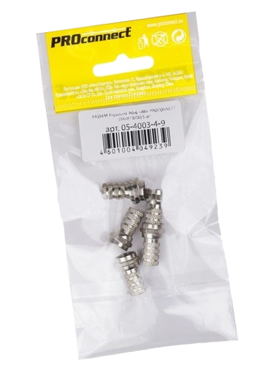 Разъем F(штекер) резьбовой на RG6 Proconnect AB, 5 шт/упак