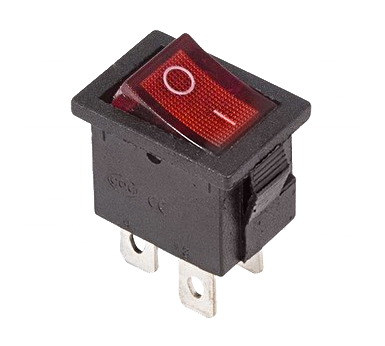 Выключатель SC-768 клавишный красный с подсветкой (4с) (RWB-207)