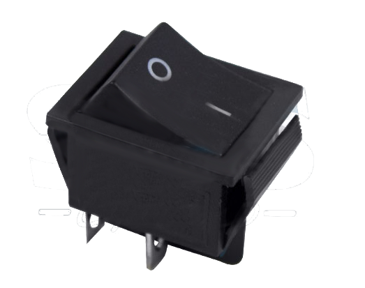 Выключатель клавишный черный 250V 15А (4с) On-Off (RWB-501, SC-767)
