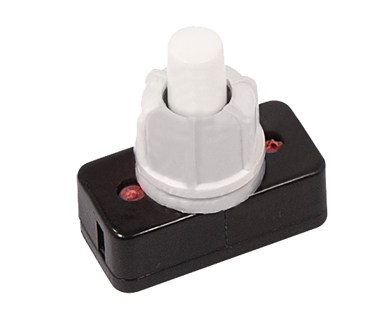Выключатель-кнопка 250V 1А (2с) ON-OFF, белая, для настольной лампы (PBS-17A2)